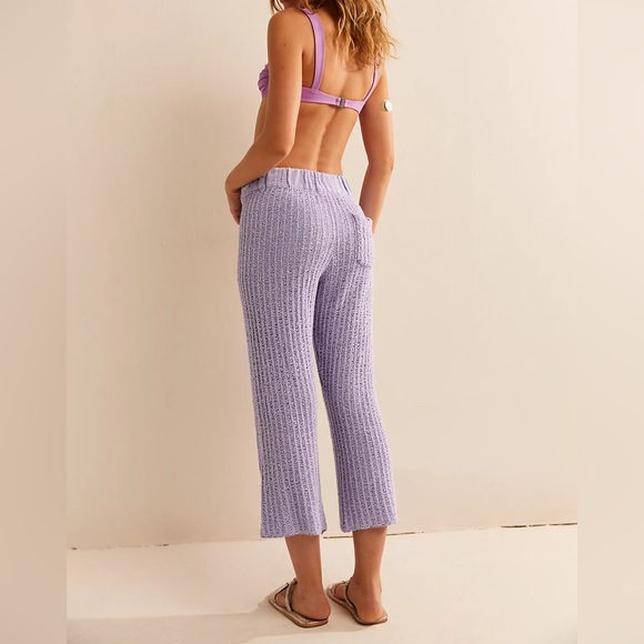 Free People Beach Veronica Sweater pants in lavender field combo size medium - Picture 2 of 6